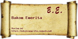 Bakom Emerita névjegykártya